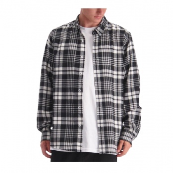 Long Sleeve Custom Check Branded Men Flannel Solid Shirts