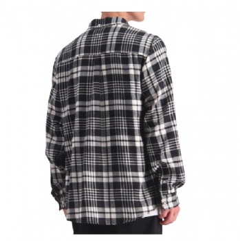  Long Sleeve Custom Check Branded Men Flannel Solid Shirts	