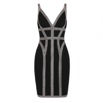  Embroidered Stretch-Knit Bandage Bodycon Dresses	