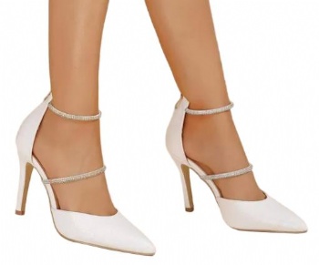 Women Elegant Stiletto Heel Rhinestone High Heels Pointed Toe Ladies Wedding Pumps Shoes