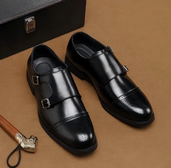  Buckle Strap Fashion Style Men′s Business Dress Shoes Italian Genuine Leather Shoes Oxfords	