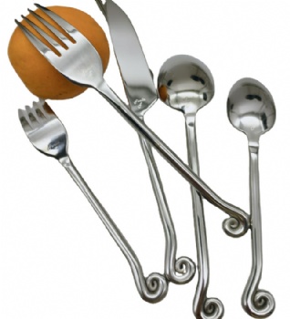 Forged Twist Spiral Handmade Forged Spoon Fork Knife Cutlery Flatware Set