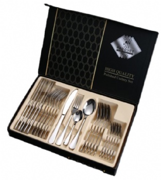 Flatware Reusable 24pcs Stainless Steel Knife Fork and Spoon Cutlery Set for Wedding Gift Hotel Restaurant